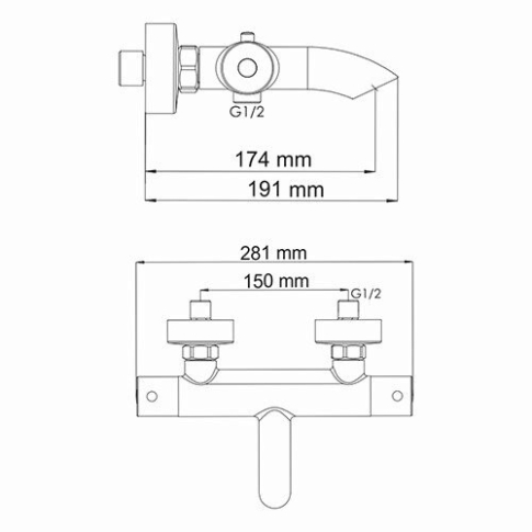 Berkel 4811 Thermo Термостатический смеситель для ванны - картинка 5
