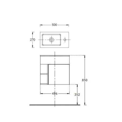 Тумба подвесная Lato 50, дверца push + полочки, утренний серый, серый пыльный матовый - картинка 6