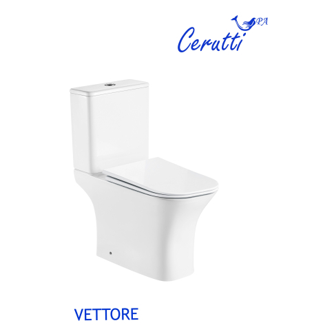 Унитаз напольный VETTORE безободковый с тонкой крышкой duroplast, soft-close, быстросъемная, белый, CT7192 - картинка 1