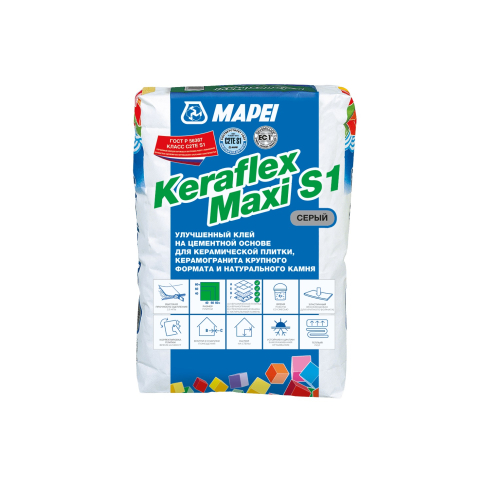 Клей для плитки Mapei Keraflex Maxi S1серый C2TES1 25 кг - картинка 1