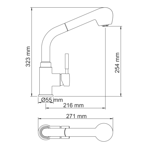 A8237 Смеситель для кухни с выдвижной лейкой - картинка 5