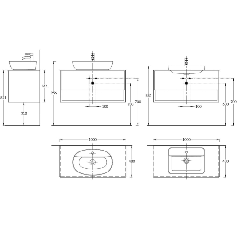 Тумба подвесная Plaza Modern 100, дуб виченца - картинка 4