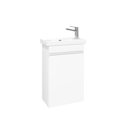 Тумба подвесная SARGAS mini 50 R под умыв-к Frame 50, правый, УЛЬТРА белый глянец, LS-WCAB-50-101R - картинка 1