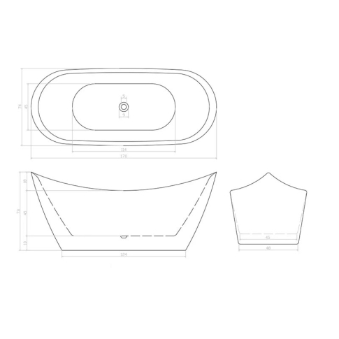Ванна акриловая отдельностоящая Ceruttispa NEMI 170*74 - картинка 4