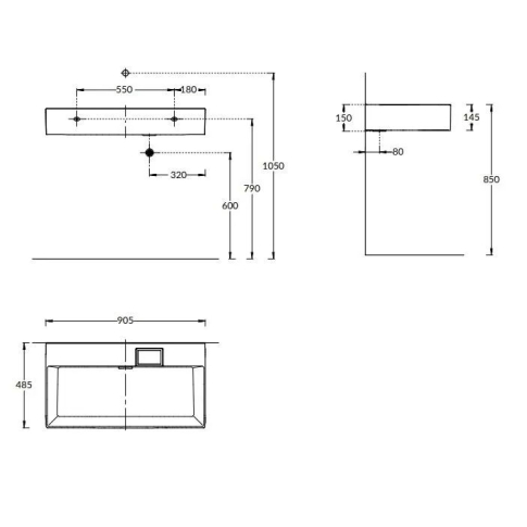 Умывальник Logica 90 см без отверстия под смеситель		 - картинка 8