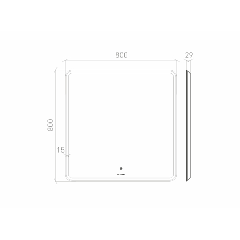 Зеркало Optimum 80х80 квадратное с LED подсветкой без подогрева - картинка 3