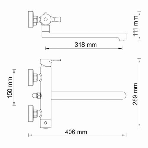 Berkel 4802L Смеситель для ванны с длинным изливом - картинка 7