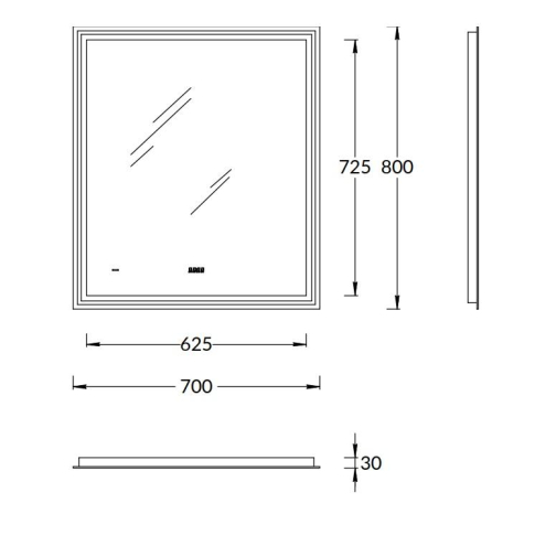 Зеркало Tecno 70 с LED подсветкой - картинка 3