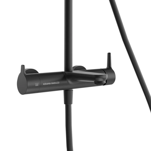 Душевая колонна FONTE на 3 потока  с изливом, смесителем, черный матовый FO.201.KM.BLK.M - картинка 6