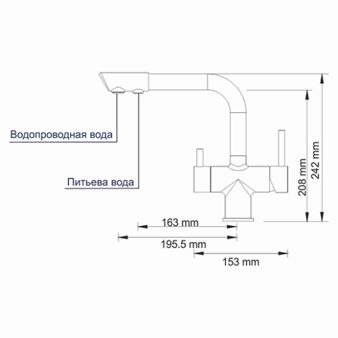 A8017 Смеситель для кухни под фильтр - картинка 5
