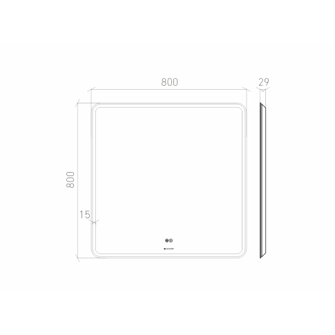 Зеркало Optimum 80х80 квадратное с LED подсветкой - картинка 4
