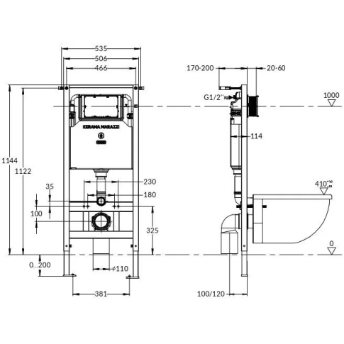 Скрытая система инсталляции PRO для подвесного унитаза INST.PRO.WC  - картинка 2