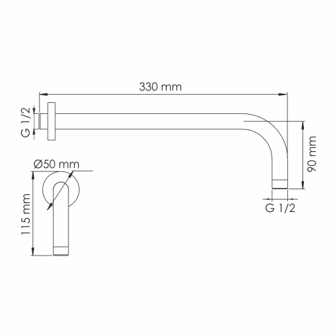 A338 Настенный верхний излив для душа - картинка 3
