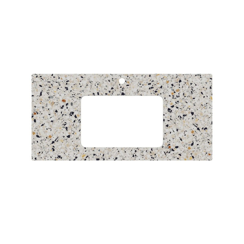 Столешница керамогранитная  Бричиола 100 см для встраиваемых снизу раковин, белый натуральный - картинка 4