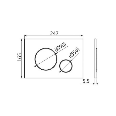 Кнопка смыва для скрытых систем инсталляции, белый глянец M670KM - картинка 3