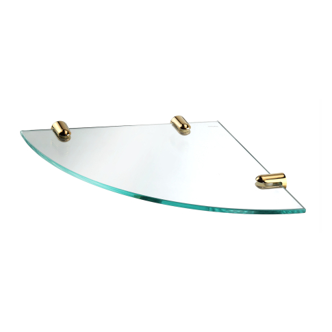 K-533POLISHED GOLD Полка стеклянная угловая - картинка 1