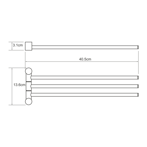K-1033BLACK Держатель полотенец тройной - картинка 3