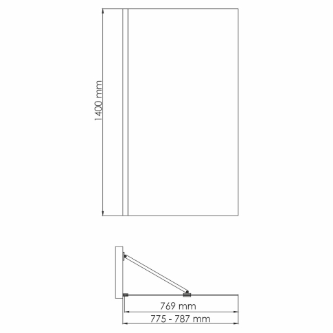 Aisch 55P01-80 Fixed Стеклянная шторка на ванну - картинка 2
