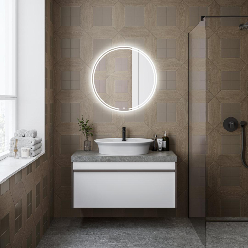 Зеркало MIO 70  прямоугольное белое с LED подсветкой - картинка 3