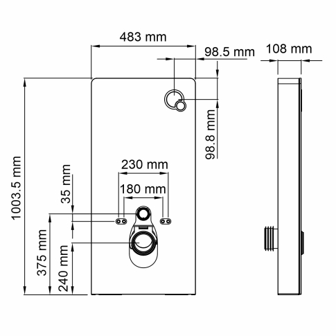 Naab 86TLT.040.PE.BL Пристенный модуль системы инсталляции для унитазов - картинка 3