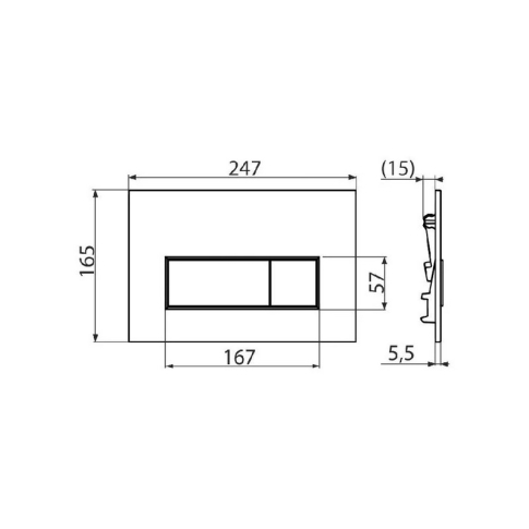 Кнопка смыва для скрытых систем инсталляции, черный матовый FPS.A.BLK.M - картинка 3