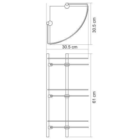K-3633 Полка стеклянная тройная - картинка 3