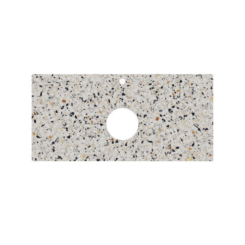 Столешница керамогранитная Бричиола 80 см для накладных раковин, белый натуральный - картинка 4