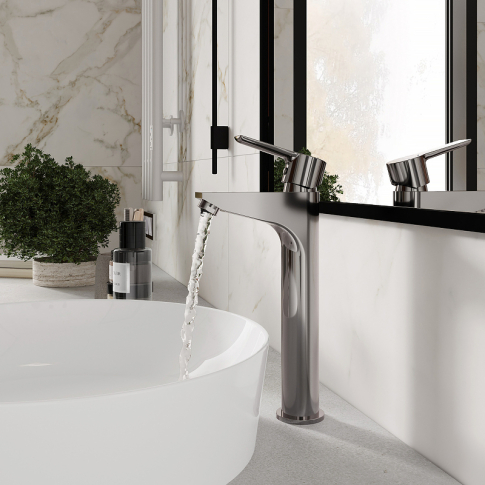 Смеситель для умывальника ALAMERA высокий N2016202LPT - картинка 2