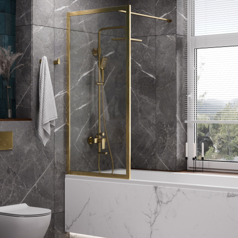 Abens 20W01-80 Brushed gold Fixed Стеклянная шторка - картинка 3