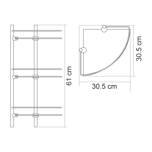 K-3133WHITE Полка стеклянная тройная - картинка 5