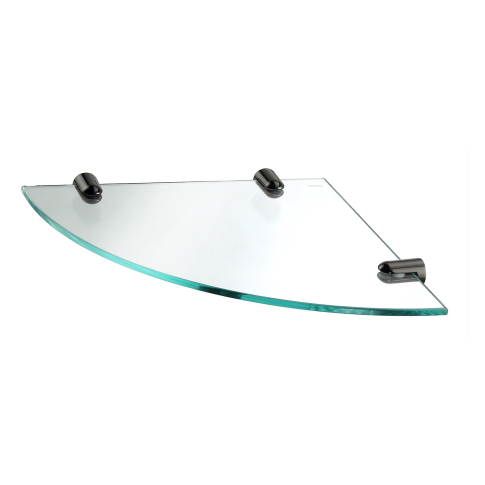 K-533POLISHED BLACK Полка  стеклянная угловая - картинка 1