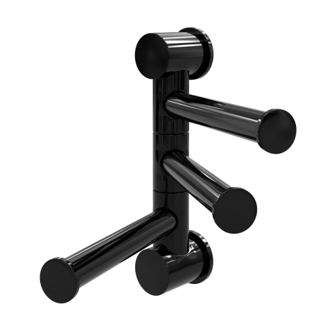 K-1053POLISHED BLACK Держатель полотенец тройной - картинка 1