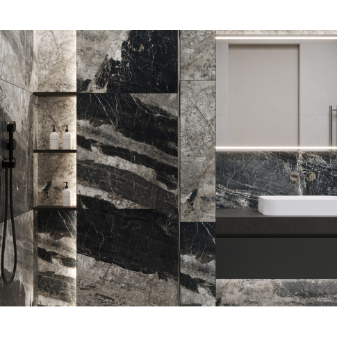 Lunar Nero 80x160 керамический гранит матовый (ghr) глосси инк - картинка 3