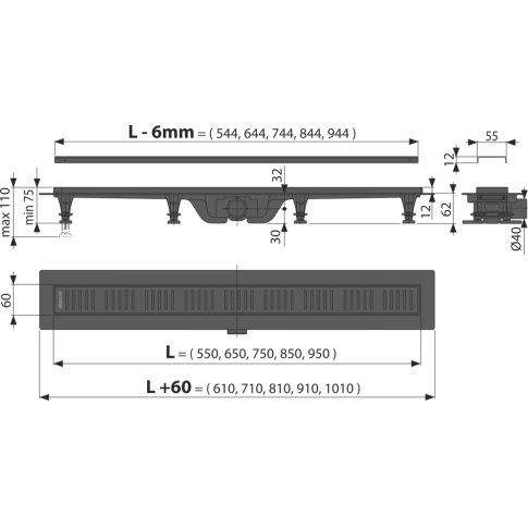 Трап для душа Simple APZ10BLACK-750M  - картинка 4