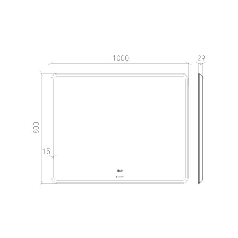 Зеркало Optimum 100х80 с LED подсветкой - картинка 3