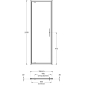 Душевая дверь VETRO, распашная, 70х195, матовый черный - превью 3