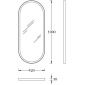 Зеркало CONO 42 овальное черное с LED подсветкой - превью 5
