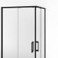 Душевой уголок LINDO раздвижной 100х100х195, квадрат, Soft Close, покрытие Easy clean, матовый черный - превью 3