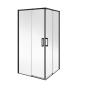 Душевой уголок LINDO раздвижной 100х100х195, квадрат, Soft Close, покрытие Easy clean, матовый черный - превью 1